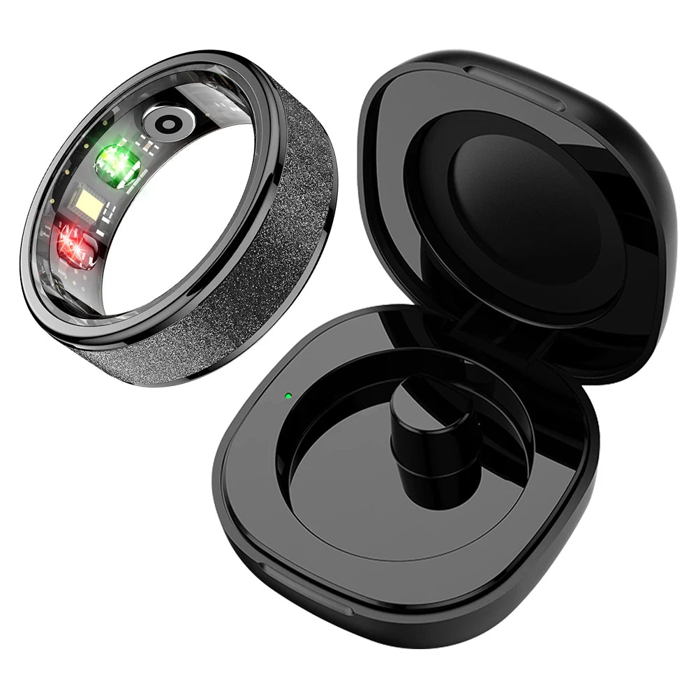 R10 Smart Ring with Charging Case for Men Women, Health and Sleep Monitor, 5ATM Waterproof, Multi-Sport Mode