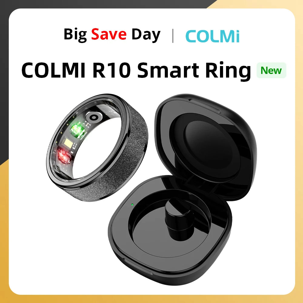 R10 Smart Ring with Charging Case for Men Women, Health and Sleep Monitor, 5ATM Waterproof, Multi-Sport Mode