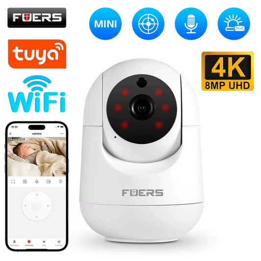 4K 8MP IP Camera Tuya Smart Home Indoor Wifi Wireless Surveillance Camera Automatic Tracking CCTV Security Baby Monitor